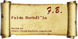 Felde Borbála névjegykártya